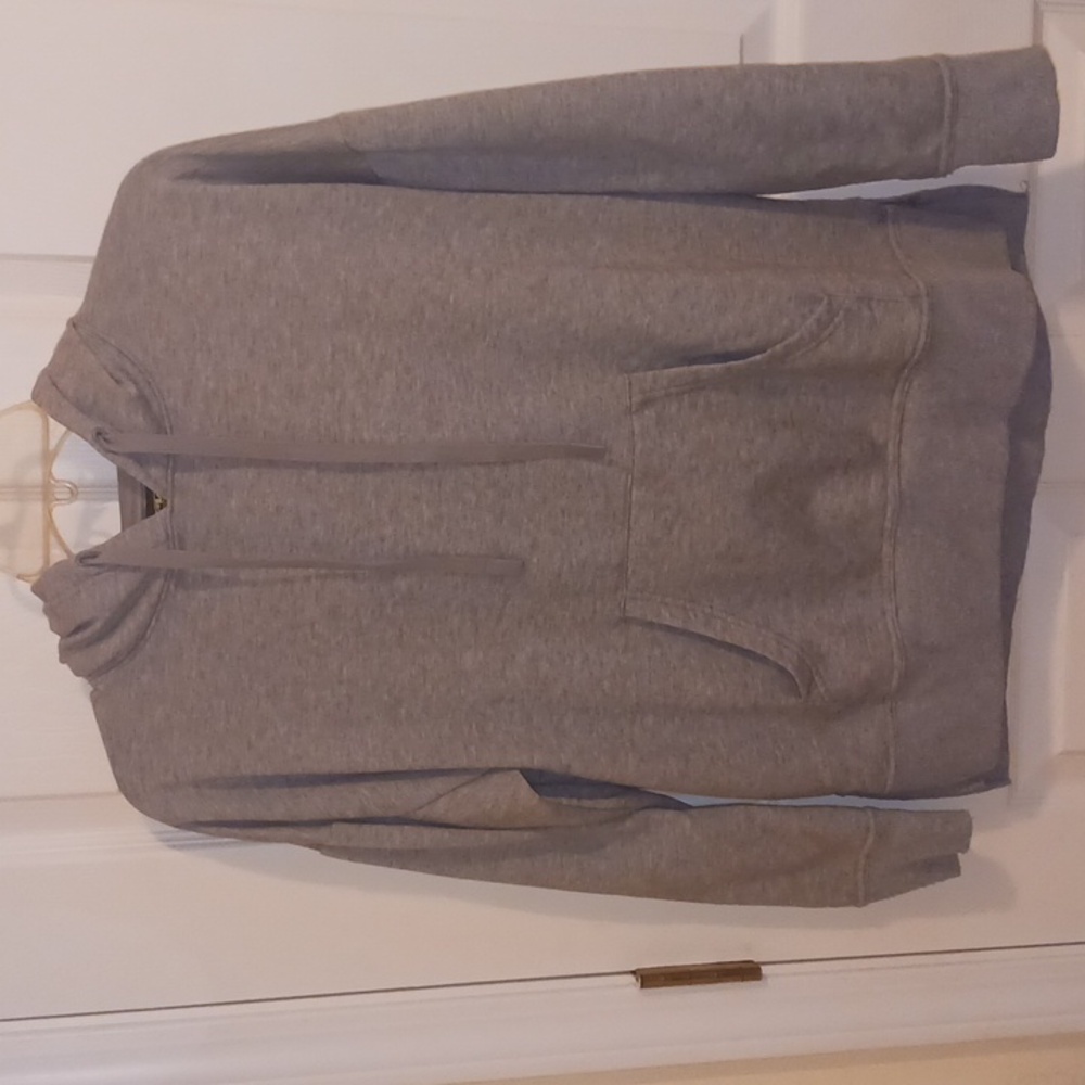 Gray hooded sweatshirt